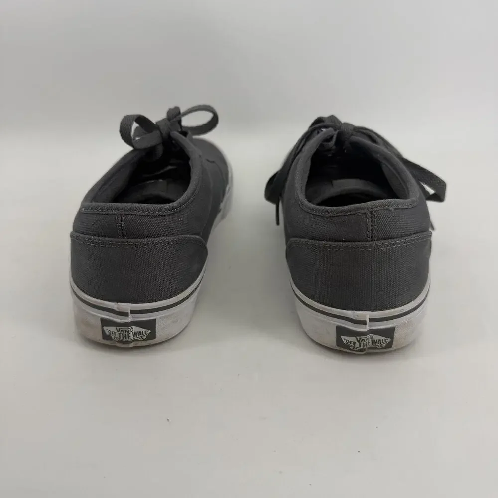 Vans Shoes Mens Size 10 Gray Canvas Skate Sneakers Casual Comfort Low Streetwear